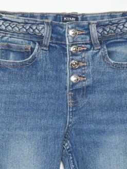 Pantaloni Flare Con Cintura Intrecciata -Kiabi pantaloni flare con cintura intrecciata blu denim apg63 1 frb4