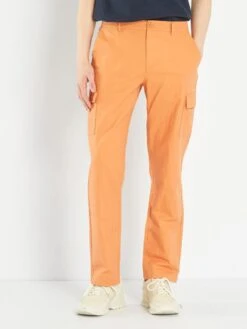 Pantaloni In Lino E Cotone Con Tasche -Kiabi pantaloni in lino e cotone con tasche arancione aeu65 2 frb3