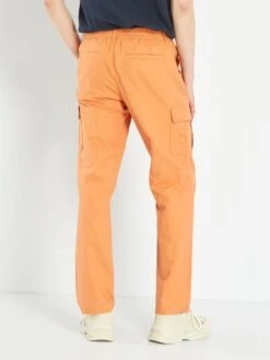 Pantaloni In Lino E Cotone Con Tasche -Kiabi pantaloni in lino e cotone con tasche arancione aeu65 2 frb4