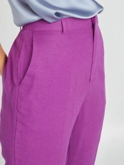 Pantaloni In Lino -Kiabi pantaloni in lino viola azc13 2 frb4