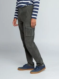 Pantaloni In Velluto A Coste Multitasche +190 Cm -Kiabi pantaloni in velluto a coste multitasche 190 cm verde militare atk98 3 frb3
