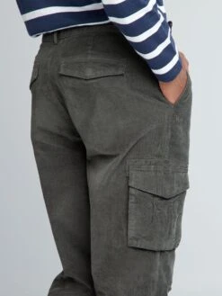 Pantaloni In Velluto A Coste Multitasche +190 Cm -Kiabi pantaloni in velluto a coste multitasche 190 cm verde militare atk98 3 frb6