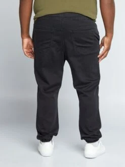 Pantaloni Joggers In Denim -Kiabi pantaloni joggers in denim nero anw89 1 frb3
