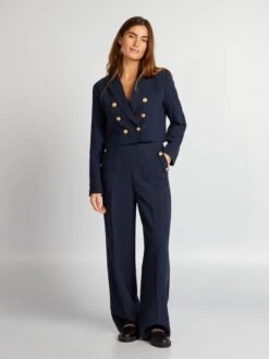 Pantaloni Larghi Con Bottoni Dorati