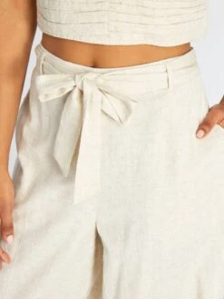 Pantaloni Larghi In Lino Effetto Plumetis 7 Pantaloni Larghi In Lino Effetto Plumetis -Kiabi pantaloni larghi in lino effetto plumetis beige alz61 1 frb3