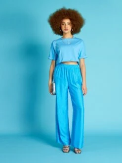 Pantaloni Larghi Satinati