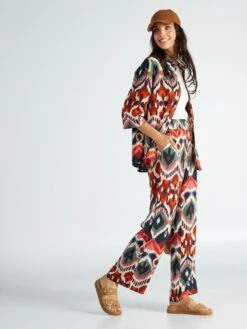 Pantaloni Larghi Stampa Ikat 'JDY'