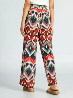 Pantaloni Larghi Stampa Ikat 'JDY' -Kiabi pantaloni larghi stampa ikat jdy stampa ikat atw03 1 frb3