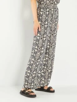 Pantaloni Morbidi Taglio Dritto -Kiabi pantaloni morbidi taglio dritto ikat arg40 1 frb4
