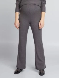 Pantaloni Premaman A Coste Bootcut/flare