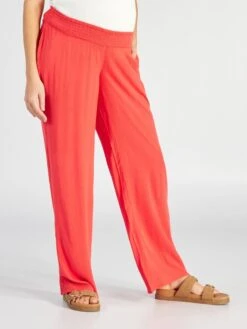 Pantaloni Premaman Larghi E Morbidi -Kiabi pantaloni premaman larghi e morbidi rosso axi22 2 frb3