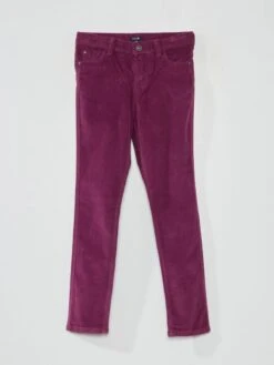 Pantaloni Skinny In Velluto Tinta Unita