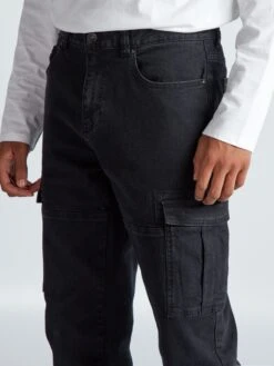 Pantaloni Slim Multitasche In Denim - 36L -Kiabi pantaloni slim multitasche in denim 36l nero aod38 1 frb4