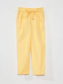 Pantaloni Stampati Dritti Con Cintura