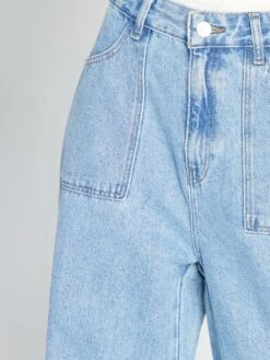 Pantaloni Wide Leg Con Tasche Applicate -Kiabi pantaloni wide leg con tasche applicate blu denim chiaro aph56 1 frb5