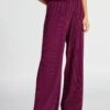 Pantaloni Wide Leg In Maglia Plissettata
