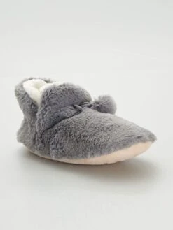 Pantofole Alte In Maglia Soffice