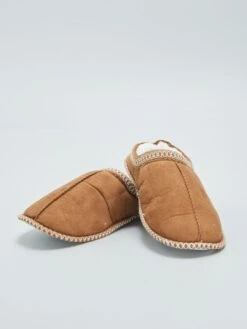 Pantofole Mules In Finto Camoscio Con Interno Foderato -Kiabi pantofole mules in finto camoscio con interno foderato marrone azf65 1 frb5