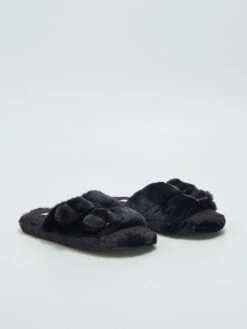 Pantofole Mules In Pelliccia Sintetica