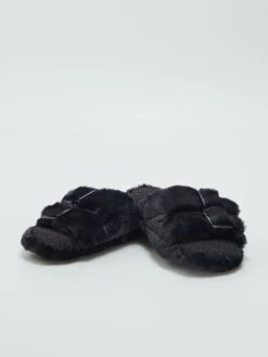 Pantofole Mules In Pelliccia Sintetica -Kiabi pantofole mules in pelliccia sintetica nero ajf83 1 frb5