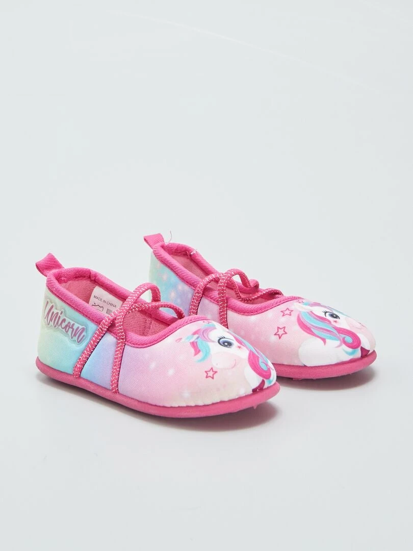 Pantofole Tipo Ballerina Con Stampa 'unicorno' 1 Pantofole Tipo Ballerina Con Stampa 'unicorno'