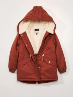 Parka Con Cappuccio Con Pelliccia -Kiabi parka con cappuccio con pelliccia rosso aun35 2 frb3