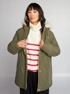 Parka Lungo Impermeabile Con Cappuccio