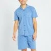 Pigiama Corto Con Apertura Con Bottoni - 2 Pezzi
