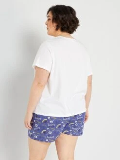 Pigiama Corto 'Disney' In Jersey - 2 Pezzi -Kiabi pigiama corto disney in jersey 2 pezzi bianco zq552 2 frb3