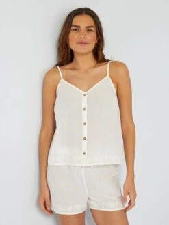 Pigiama Corto In Cotone Leggero - 2 Pezzi 8 Pigiama Corto In Cotone Leggero - 2 Pezzi -Kiabi pigiama corto in cotone leggero 2 pezzi bianco ahq26 1 frb4