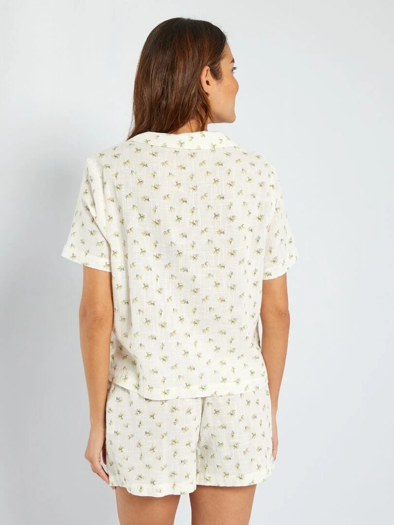 Pigiama Corto In Garza Di Cotone 2 Pigiama Corto In Garza Di Cotone - immagine 2