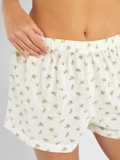 Pigiama Corto In Garza Di Cotone 7 Pigiama Corto In Garza Di Cotone -Kiabi pigiama corto in garza di cotone bianco ahq30 1 frb4