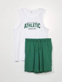 Pigiama Corto - Scritta Sportiva - 2 Pezzi