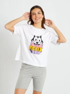 Pigiama Corto T-shirt + Shorts 'Felix The Cat' - 2 Pezzi