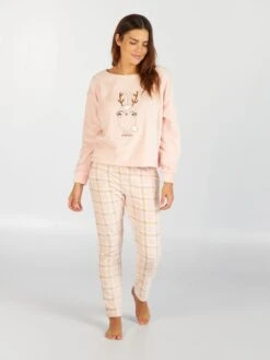 Pigiama In Pile - 2 Pezzi 8 Pigiama In Pile - 2 Pezzi -Kiabi pigiama in pile 2 pezzi rosa aur24 2 frb4