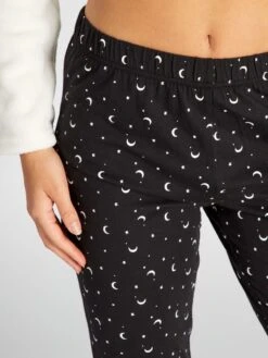 Pigiama Lungo Felpa In Pile + Pantaloni In Jersey 'Casper' - 2 Pezzi -Kiabi pigiama lungo felpa in pile pantaloni in jersey casper 2 pezzi bianco arg33 1 frb5