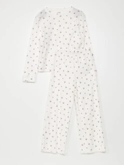 Pigiama Lungo In Maglia Pointelle - 2 Pezzi