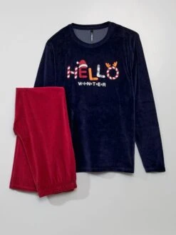 Pigiama Lungo In Velluto - 2 Pezzi