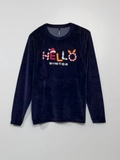 Pigiama Lungo In Velluto - 2 Pezzi -Kiabi pigiama lungo in velluto 2 pezzi blu aud22 1 frb3