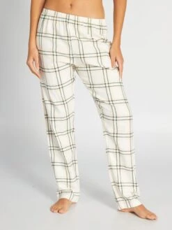 Pigiama Lungo T-shirt + Pantaloni In Flanella - 2 Pezzi -Kiabi pigiama lungo t shirt pantaloni in flanella 2 pezzi verde auc75 2 frb4