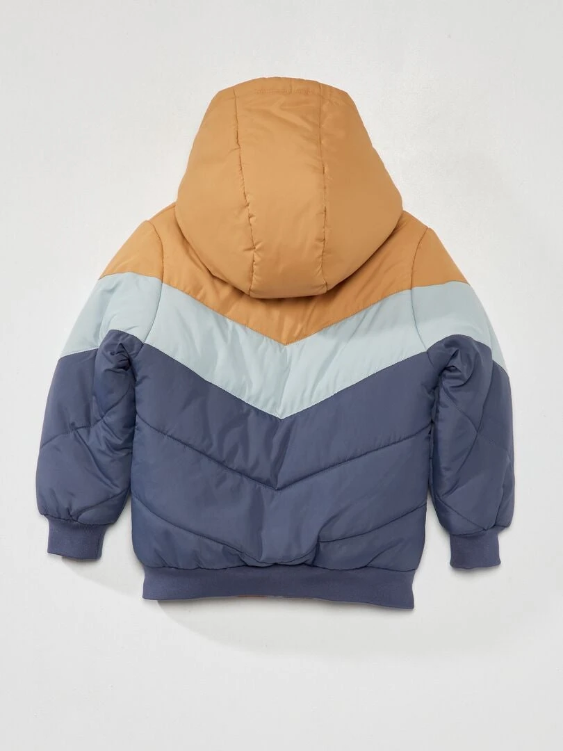 Piumino Con Cappuccio Effetto Color Block 2 Piumino Con Cappuccio Effetto Color Block - immagine 2