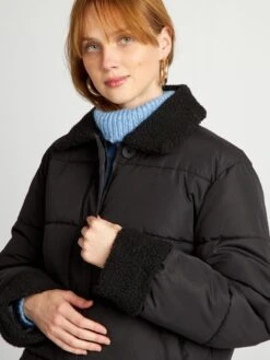 Piumino Corto 'JDY' Con Collo Sherpa -Kiabi piumino corto jdy con collo sherpa beige atv48 1 frb5