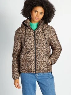 Piumino Corto Leopardato