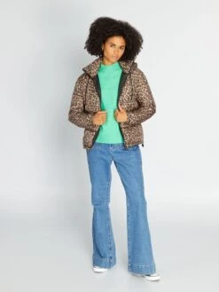 Piumino Corto Leopardato -Kiabi piumino corto leopardato beige ann48 1 frb3