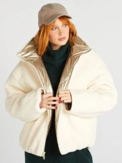 Piumino Double Face In Sherpa 11 Piumino Double Face In Sherpa -Kiabi piumino double face in sherpa doratobianco ann29 1 frb4