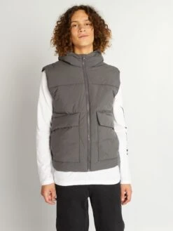 Piumino Senza Maniche Con Cappuccio -Kiabi piumino senza maniche con cappuccio grigio anp38 1 frb3