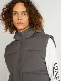 Piumino Senza Maniche Con Cappuccio -Kiabi piumino senza maniche con cappuccio grigio anp38 1 frb5