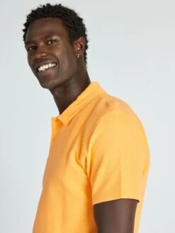 Polo In Jacquard Tinta Unita -Kiabi polo in jacquard tinta unita arancione aea25 5 frb4