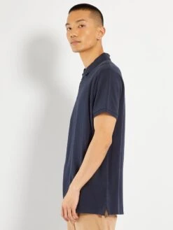 Polo In Piqué Di Cotone -Kiabi polo in pique di cotone blu navy vu330 3 frb4