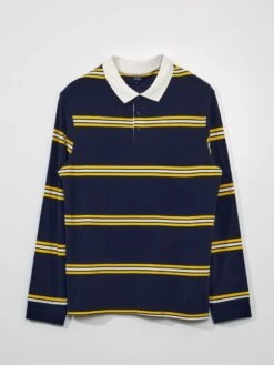 Polo In Piqué Di Cotone Stile Rugby